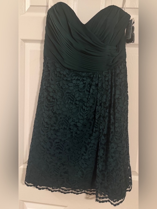 David's Bridal Dresses & Skirts - David's Bridal Deep Teal Green Dress with Lace